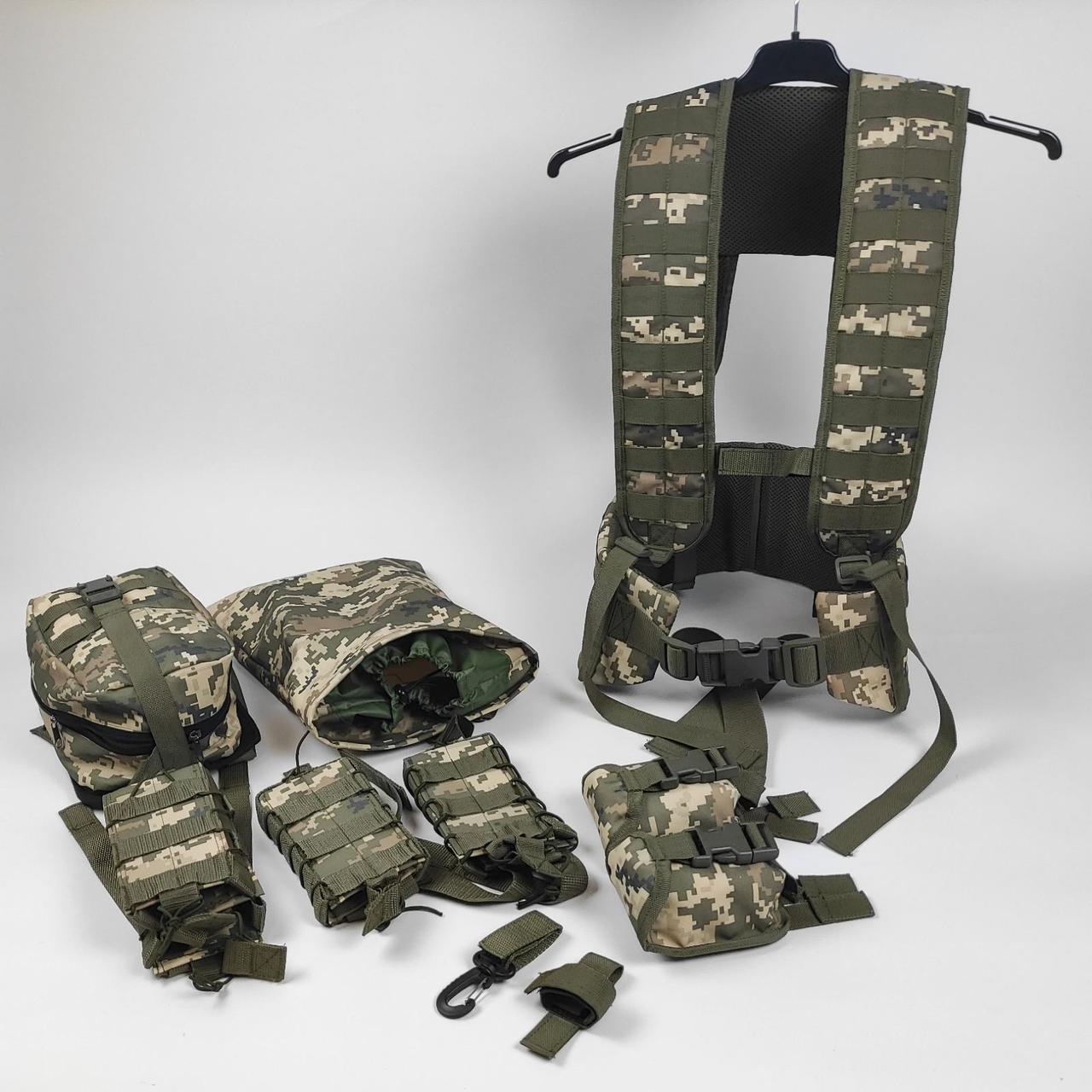 РПС Комплект 9 підсумків Ремінно-плечова система з 9 підсумками Піксель, фото 1