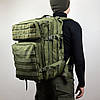Тактичний штурмовий рюкзакі 50 літрів Олива MOLLE Оксфорд 800D, фото 9