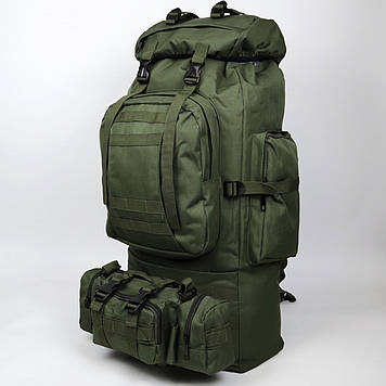 Тактичний рюкзак 90л Олива з сумкою-органайзером на Molle (зйомна)