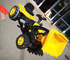 Веломобіль дитячий бульдозер Pilsan 07-315 трактор з ковшем, жовтий