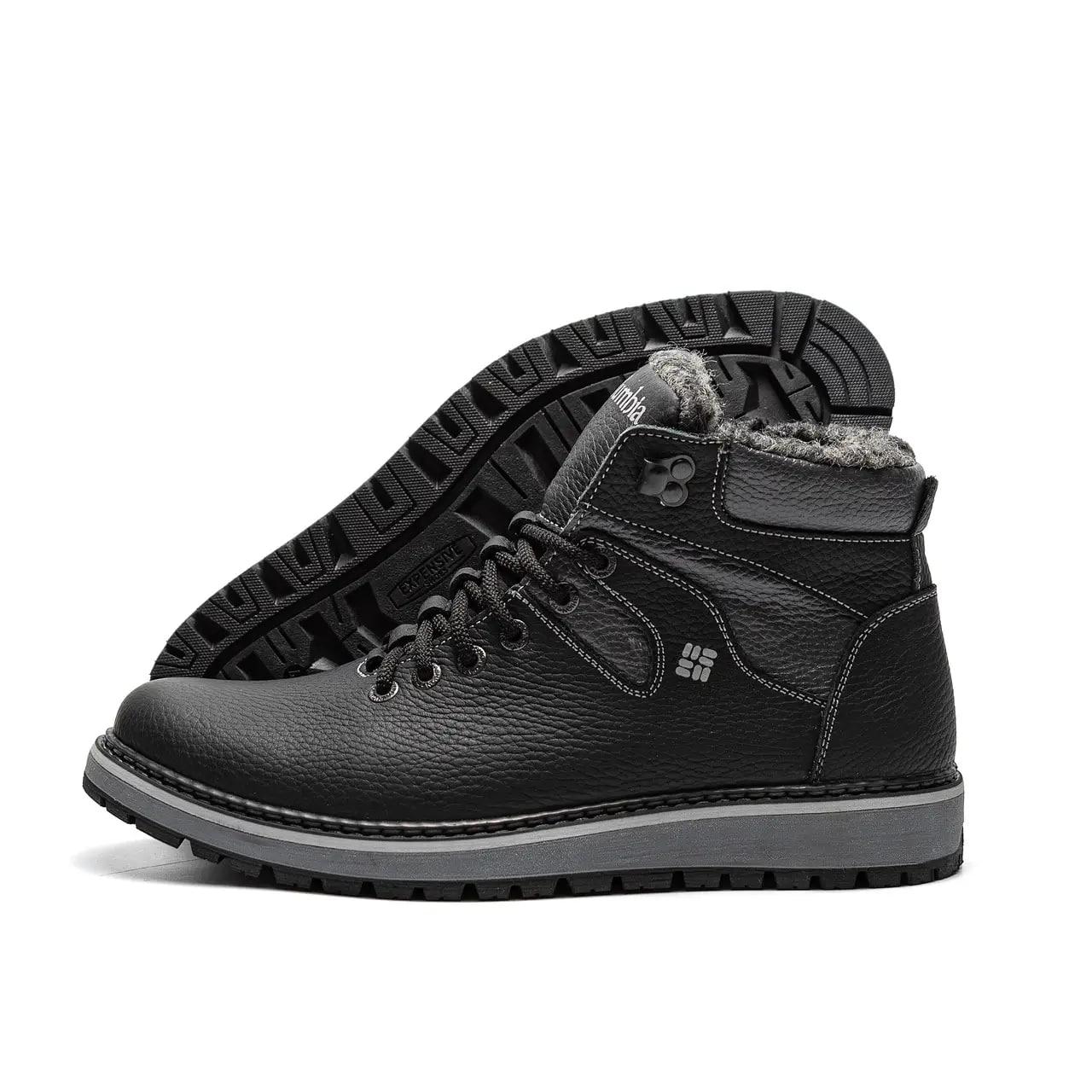Чоловічі зимові шкіряні черевики BARZONI Black Flotar р. 40 41 42 43 44 45