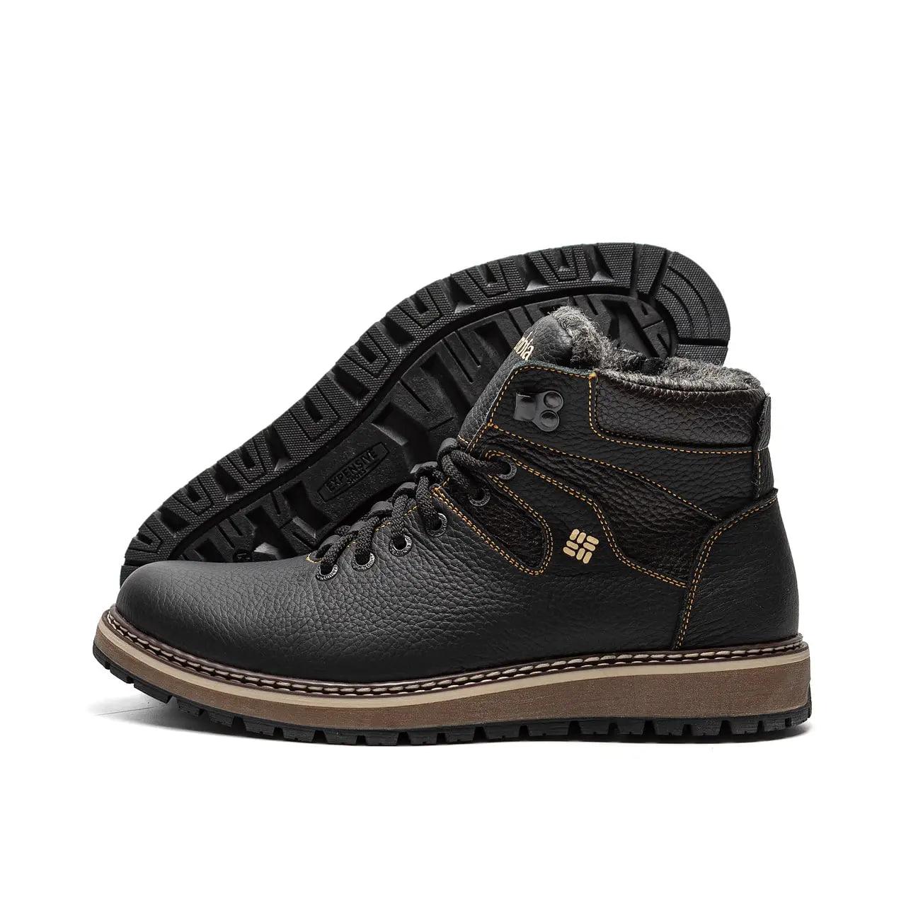 Чоловічі зимові шкіряні черевики BARZONI Black Flotar