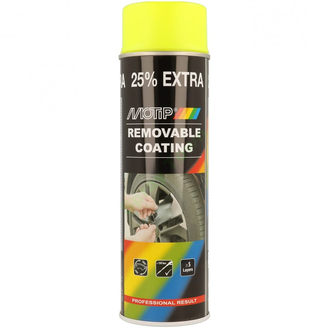 Рідка гума (фарба-плівка) Motip Removable Coating, 500 мл Аерозоль Жовтий