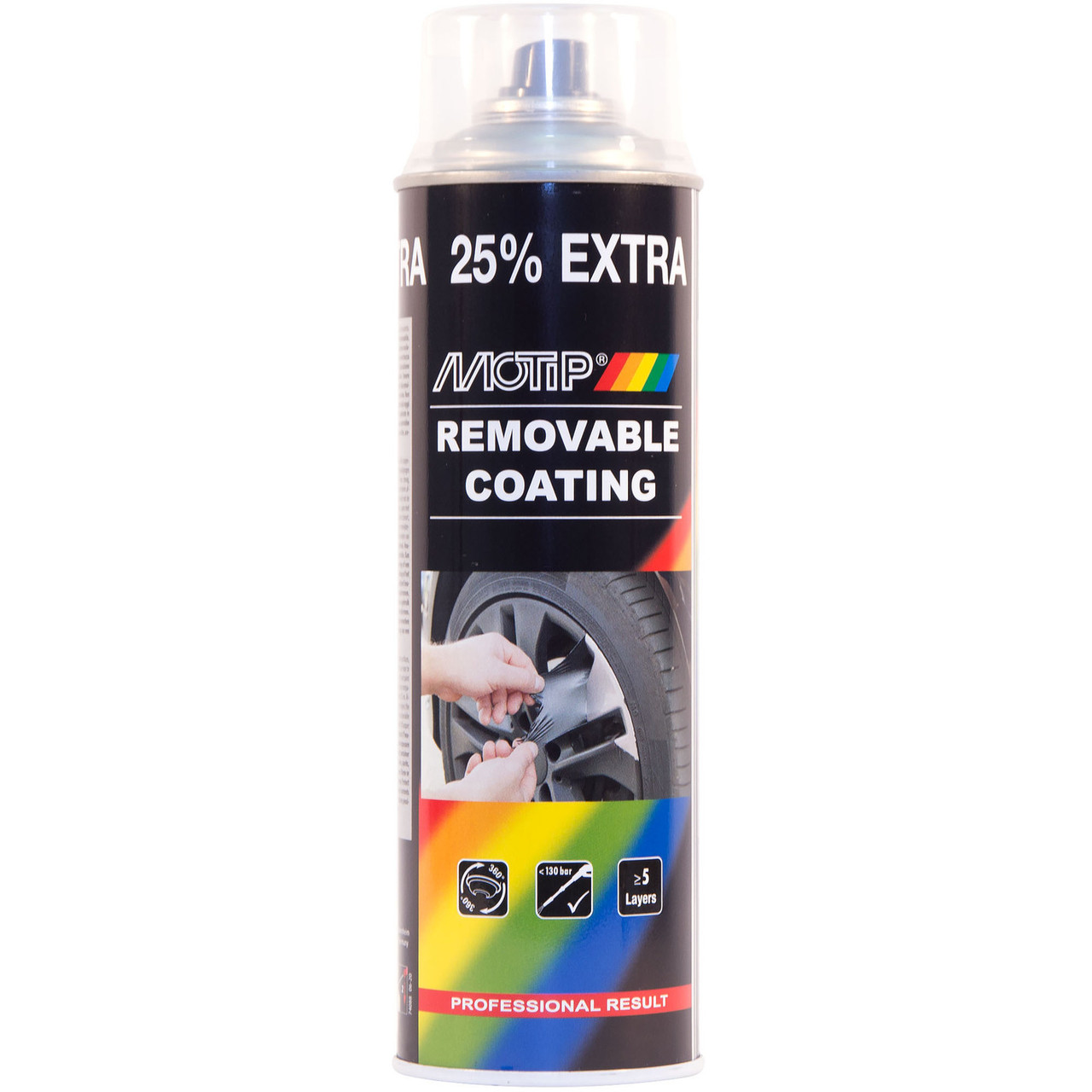Рідка гума (фарба-плівка) Motip Removable Coating, 500 мл Аерозоль Прозорий