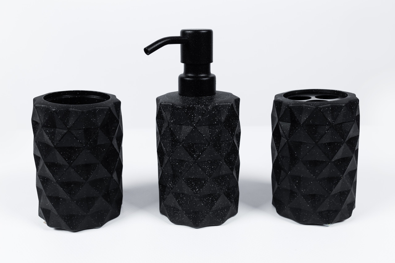 Аксесуари для ванної кімнати Grazia Чорні набір граніт, фото 1