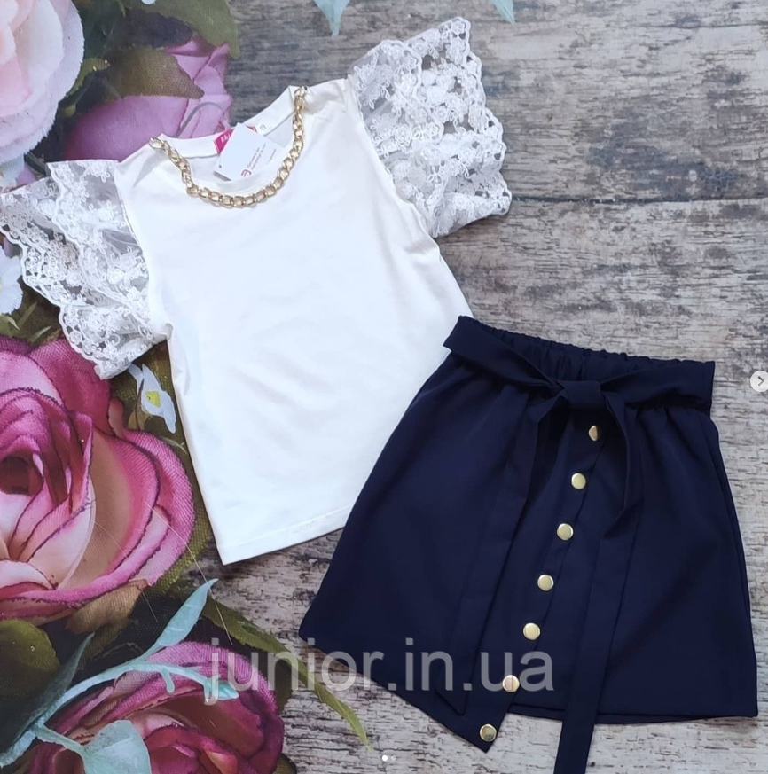 Ошатний костюм зі спідничкою для дівчинки 110-116р, фото 1