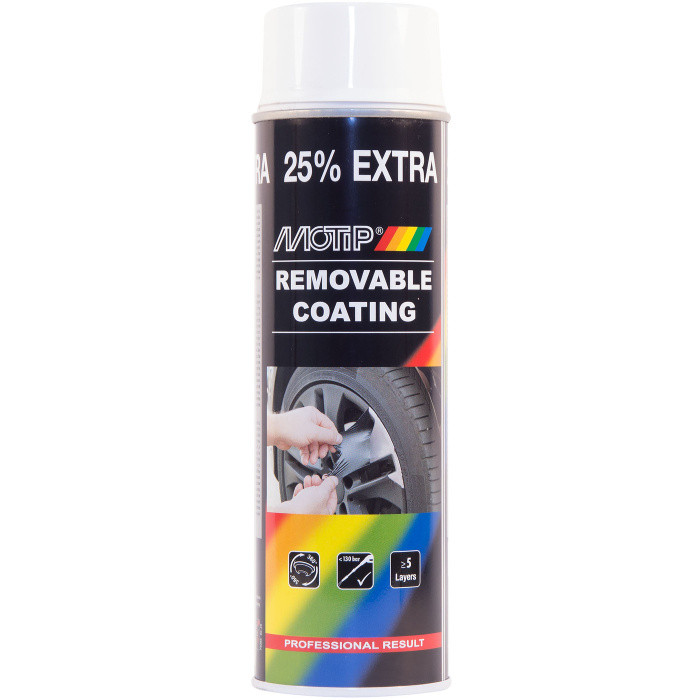 Рідка гума (фарба-плівка) Motip Removable Coating, 500 мл Аерозоль Білий