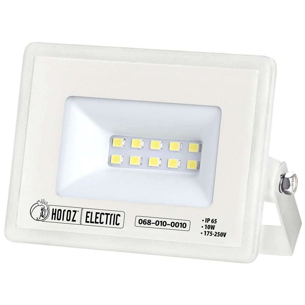 Вуличний білий LED Прожектор Horoz "ASLAN" 10 W IP65