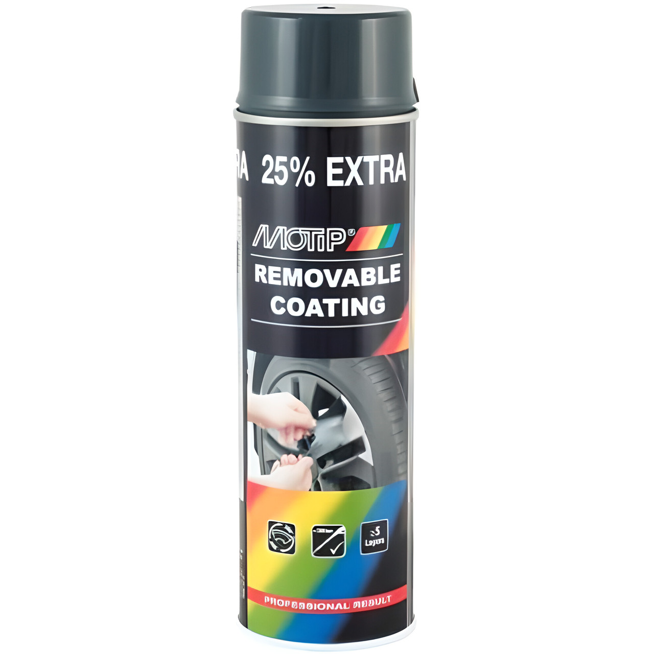 Рідка гума (фарба-плівка) Motip Removable Coating, 500 мл Аерозоль Карбон