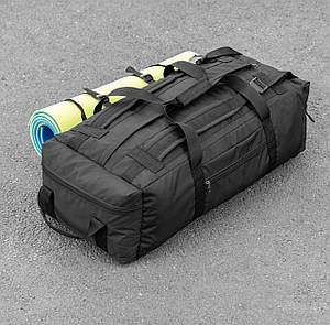Баул армійський для речей чорний військова сумка транспортна 80 літрів рюкзак-баул всу