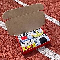 Шкарпетки жіночі з героями мультфільмів 4 пари. Шкарпетки з приколом жіночі. Модні підліткові шкарпетки 36-41, фото 4