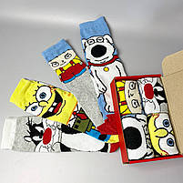 Шкарпетки жіночі з героями мультфільмів 4 пари. Шкарпетки з приколом жіночі. Модні підліткові шкарпетки 36-41, фото 5