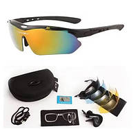 Защитные очки с поляризацией Oakley black 5 линз One siz+.woodland