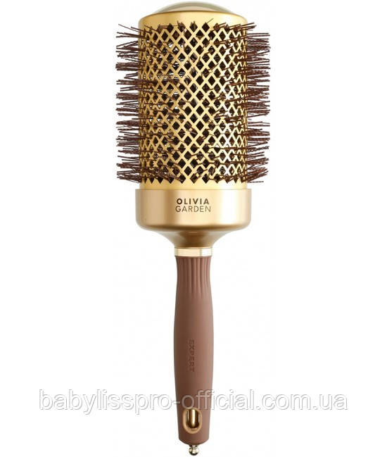 Брашинг Olivia Garden Expert Blowout Shine Wavy Bristles Gold&Brown 65 мм OGID2052