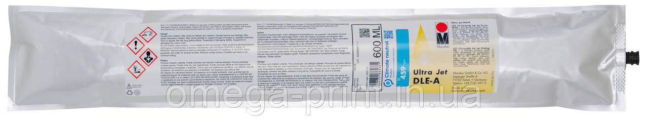 УФ чорнило UltraJet DLE-A 459 CY BAG 600 ML, фото 1