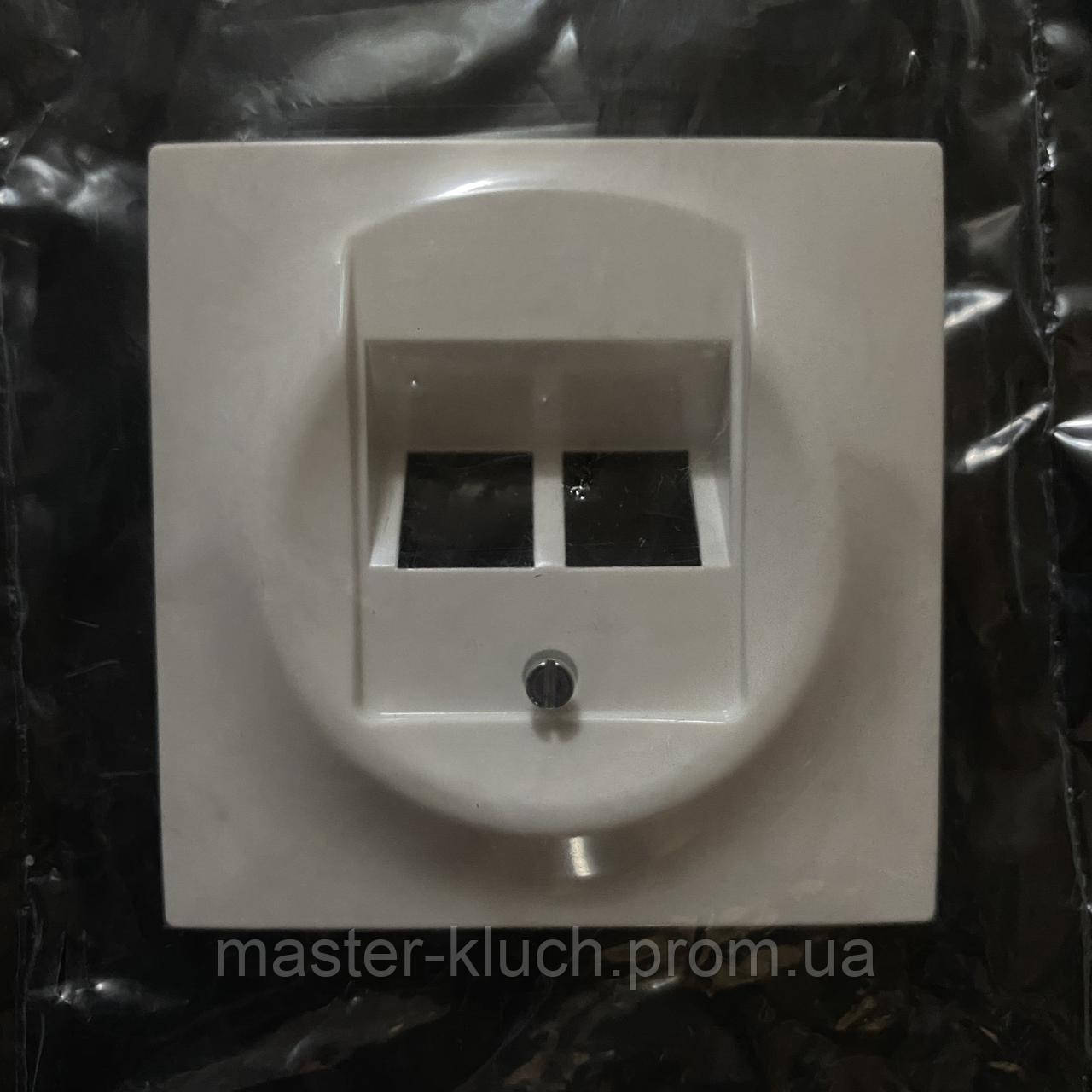 Накладка RJ-11/RJ-45 розетки двойная АВВ Impuls белая - фото 5 - id-p94355154