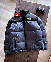 Зимова куртка пуховик чоловічий жіночий унісекс 1:1 до оригіналу TNF синій+чорний