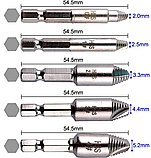 Набір гвинтових екстракторів для зламаних гвинтів HSS Vorfal V06090, фото 2