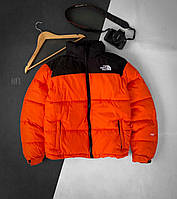 Зимова куртка пуховик чоловічий жіночий унісекс 1:1 до оригіналу TNF помаранчева