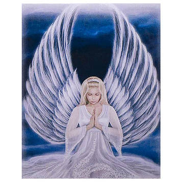Алмазна мозаїка на підрамнику картина стразами 30х40 см DIY Ангел-охоронець (SGLD 61227)