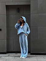 Жіночий велюровий Костюм-двійка, кофта на змійці + штани блакитний/чорний/бежевий/рожевий 42-46, Мод 087