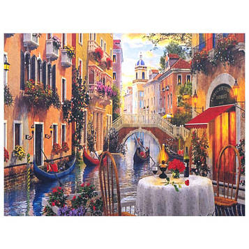 Алмазна мозаїка на підрамнику картина стразами 30х40 см DIY Венеціанський вечір (SGLD 61273)