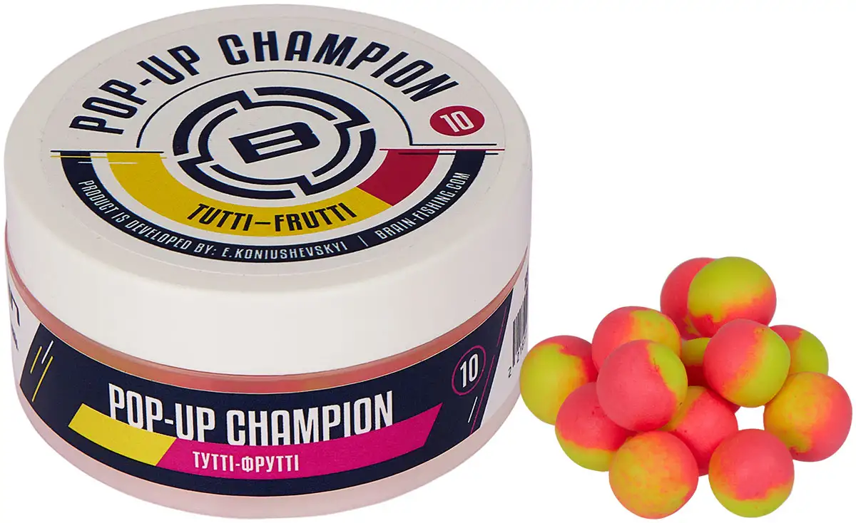 Бойли Brain Champion Pop-Up 10mm 34g Tutti-Frutti (тутті-фрутті) 1858.22.12, фото 1