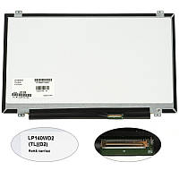 Матрица 14.0" LP140WD2-TLD2 (1600*900, 40pin, LED, SLIM (вертикальные ушки), матовая, разъем справа внизу) для