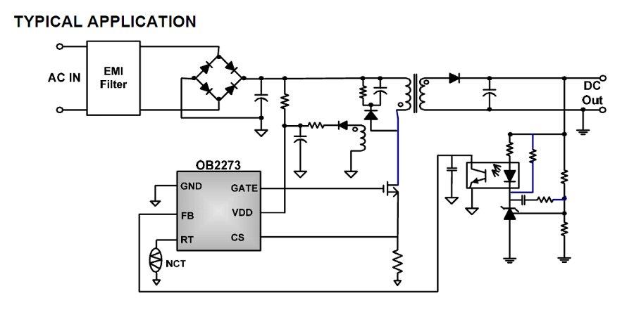 Шим-контроллер блока питания OB2273MP OB2273 OB273MP 273K30 SOT23-6 (ID ...