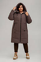 Жіноче практичне зимове пальто великих розмірів