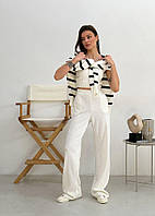 Штаны вязаные Jolie Art Knit молочные S/M рост 165-168 см