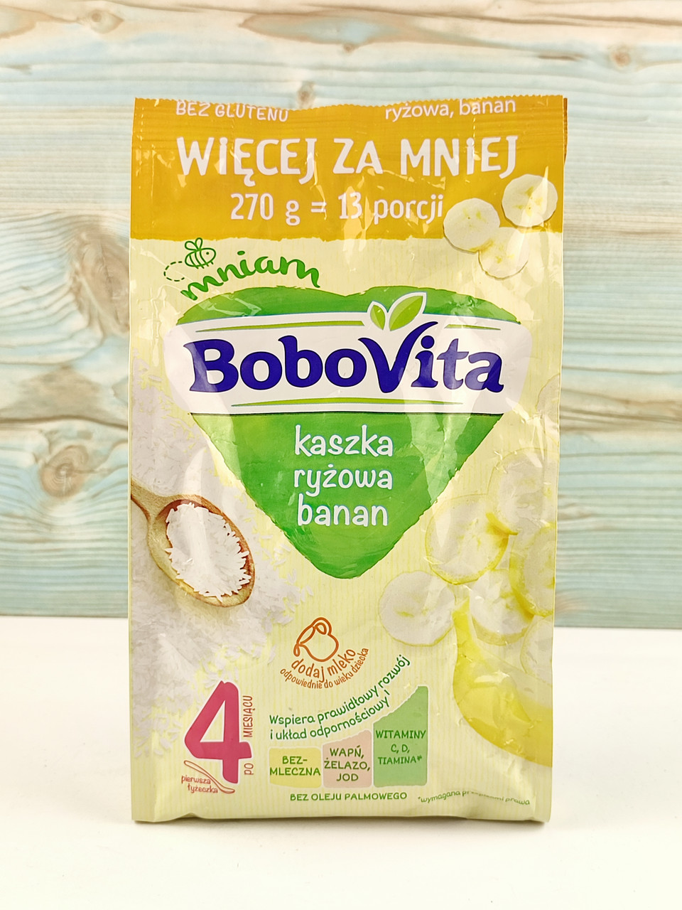 Рисова каша зі смаком банана Bobovita 270g (Польща)
