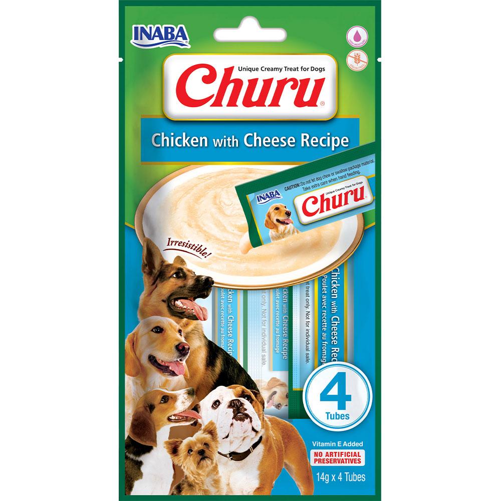 Ласощі для собак вершкова паста в стіках з куркою та сиром INABA Churu 4 шт*14 г