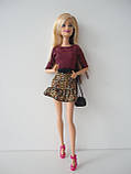 Барбі Модниця в леопардовій спідниці Barbie Fashionista Doll with Leopard Print Skirt, фото 4