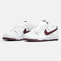 Мужские кроссовки Nike SB Dunk Low найк данк кожа белые