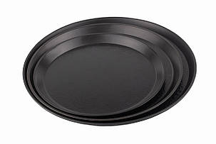 Таці антисліп круглі прогумований чорний 35 см з малюнком Барні таці офіціанта, фото 2