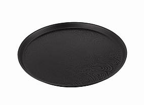 Таці антисліп круглі прогумований чорний 35 см з малюнком Барні таці офіціанта, фото 4