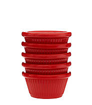 Соусник маленький з меламіну червоний круглий 50 мл 74×36 мм Соусники пластикові Соусник для соєвого соусу, фото 2