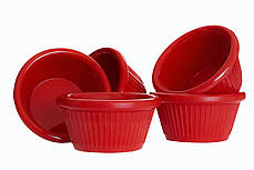 Соусник маленький з меламіну червоний круглий 50 мл 74×36 мм Соусники пластикові Соусник для соєвого соусу, фото 3