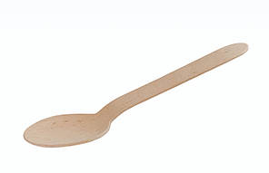 Ложка одноразова дерев'яна 16 см Дерев'яну ложку для їжі 100шт Ложка одноразова дерево Ложки одноразові, фото 3
