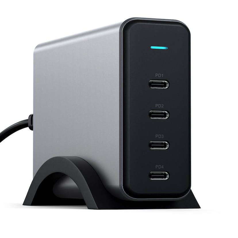 Мережний адаптер Satechi 165W USB-C 4-Port PD GaN Charger Space Gray (ST-UC165GM-EU)