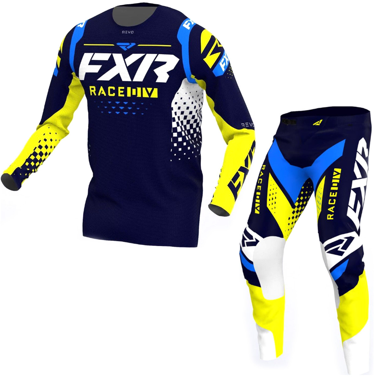 Джерсі штани FXR Revo MX 22-Midnight White Yellow M