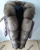 Женская зимняя куртка парка с натуральным мехом песца с 44 по 58