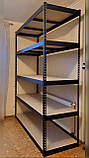 Стелаж поличний 2160х1600х800 мм, 300 кг,5 полиць із ДСП фарбований, стелаж для офісу, гаража, магазину, фото 2