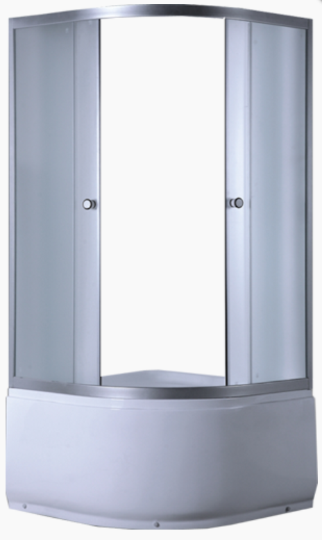 Душова кабіна 100х100х195 см на глибокому піддоні з матовим склом (fabric)