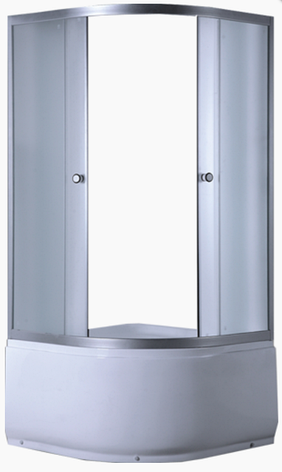 Душова кабіна 100х100х195 см на глибокому піддоні з матовим склом (fabric), фото 1