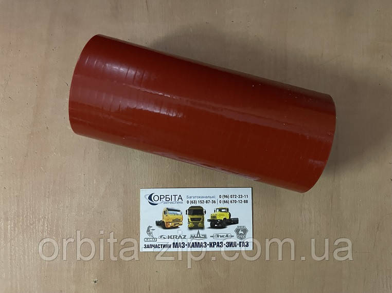 4320-1303057 Патрубок радіатора УРАЛ 4320 нижній (СИЛІКОН червоний, D=58 мм, L = 155 мм.)