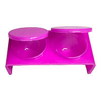 Палитра-контейнер для смешивания красок, двойная с крышкой, розовая