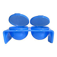 Палитра-контейнер для смешивания красок, двойная с крышкой, голубая