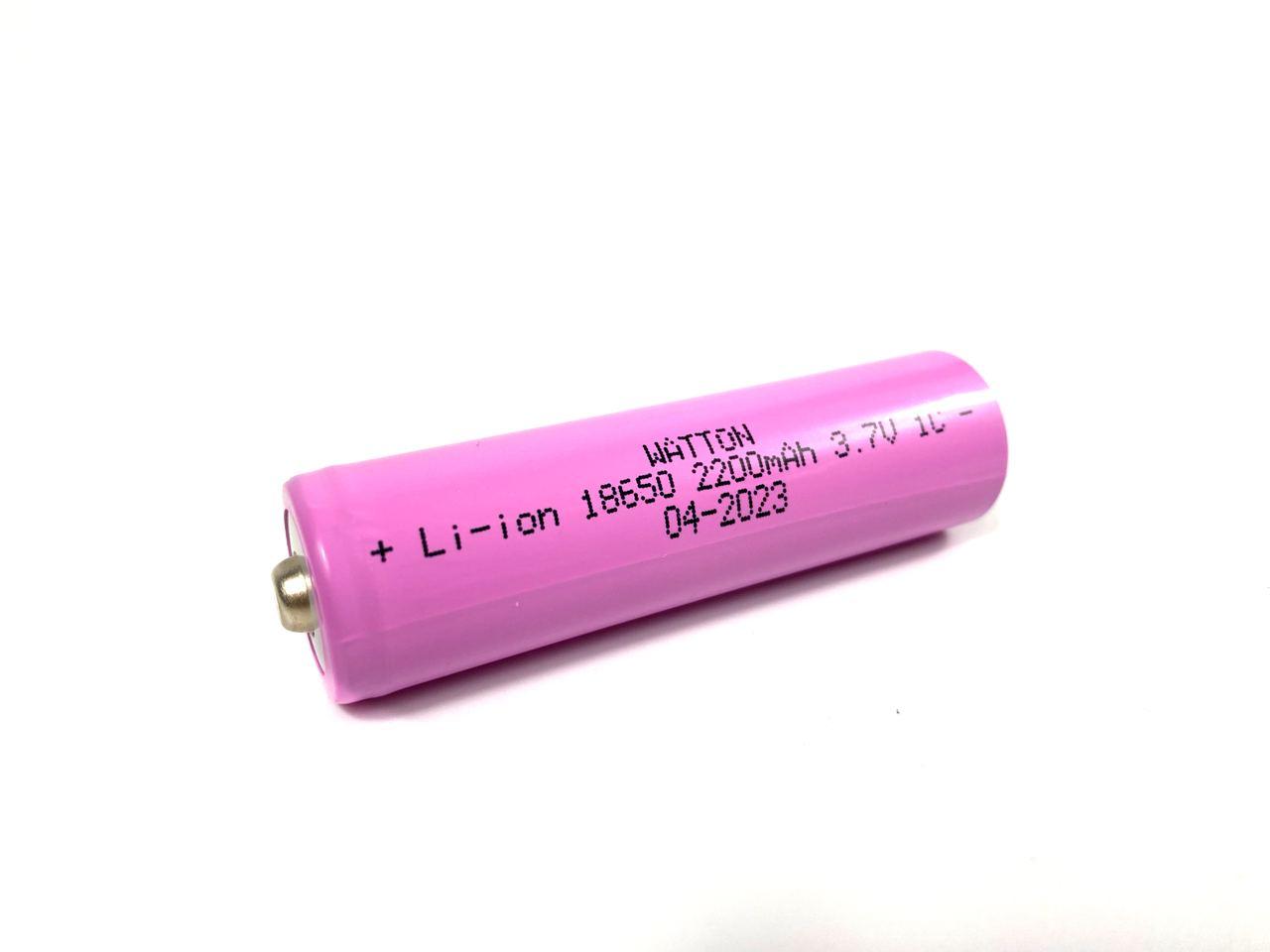 Акумуляторна батарейка літій-іонна 18650 2200 mAh 3.7V Li-ion Watton